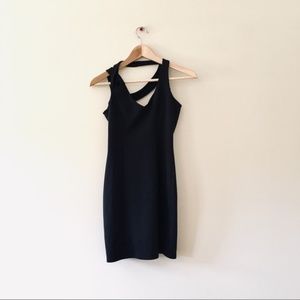 Vintage Y2K bodycon dress m little black strappy sexy going out small